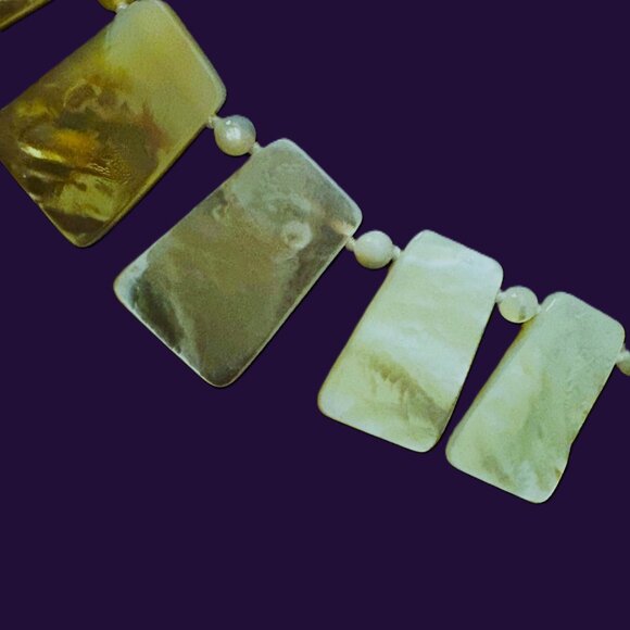 Cultured Mother of Pearl Collar Necklace 18K Gold and Sterling Silver NWT